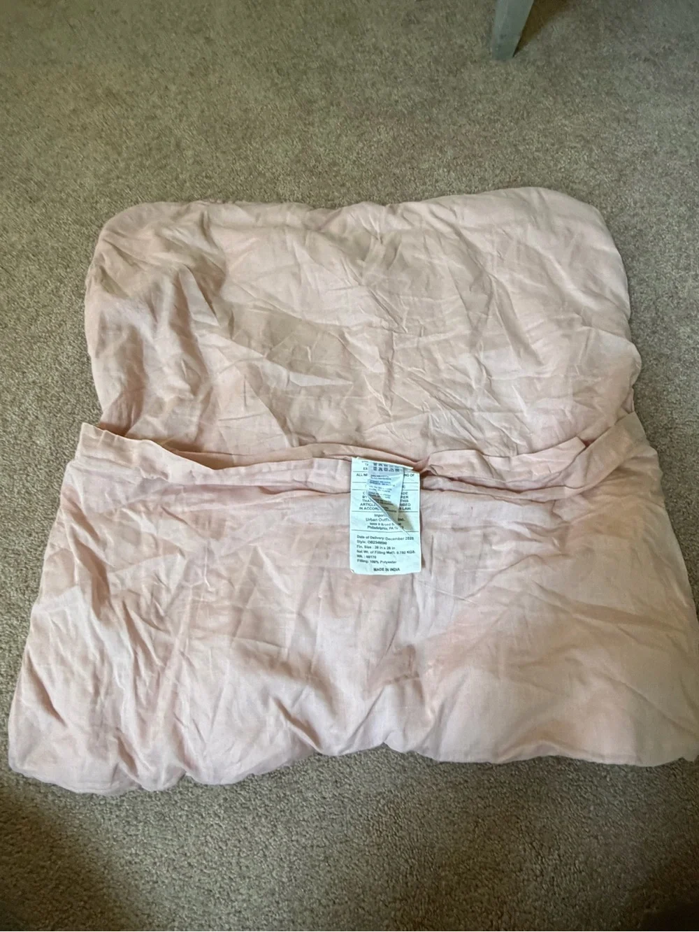 New Anthropologie everly cotton floral euro sham textured misty rose pink cover